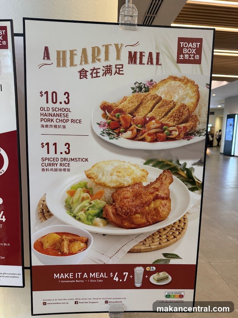 Toast Box Menu Board