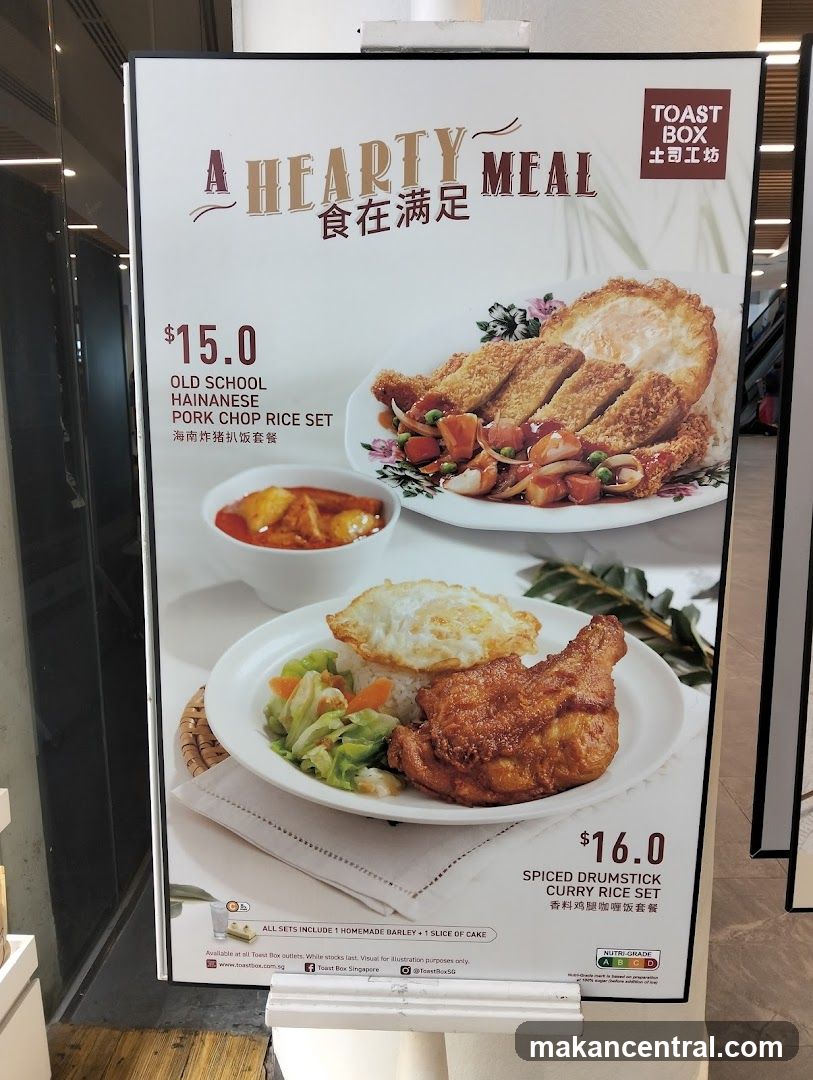 Toast Box Menu Board