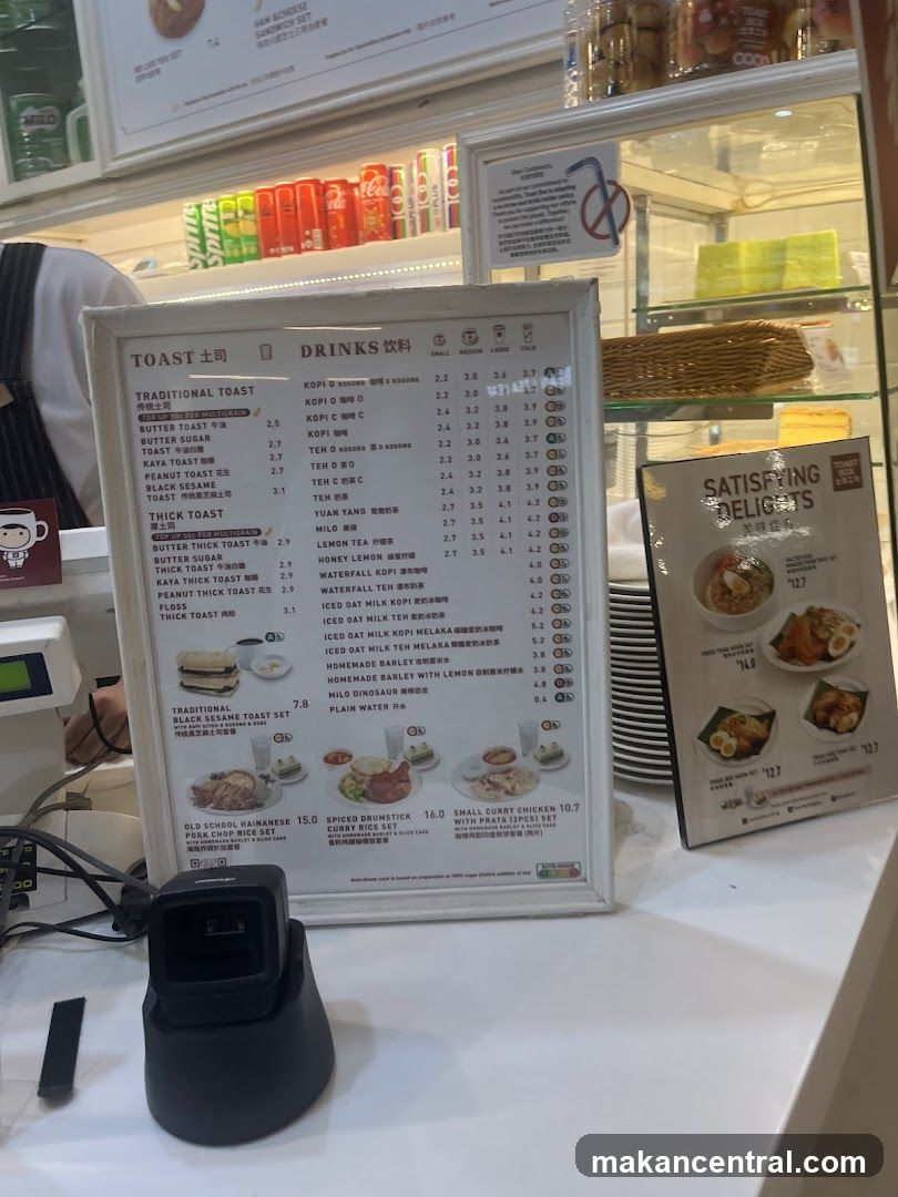 Toast Shop Menu