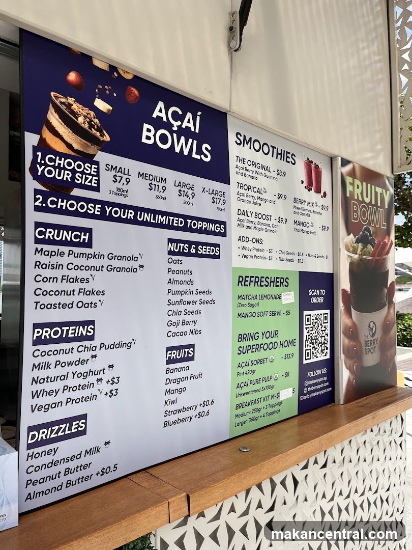 Açaí Bowls Menu Board