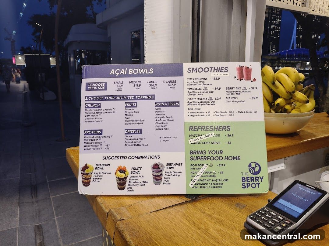 The Berry Spot Menu Display