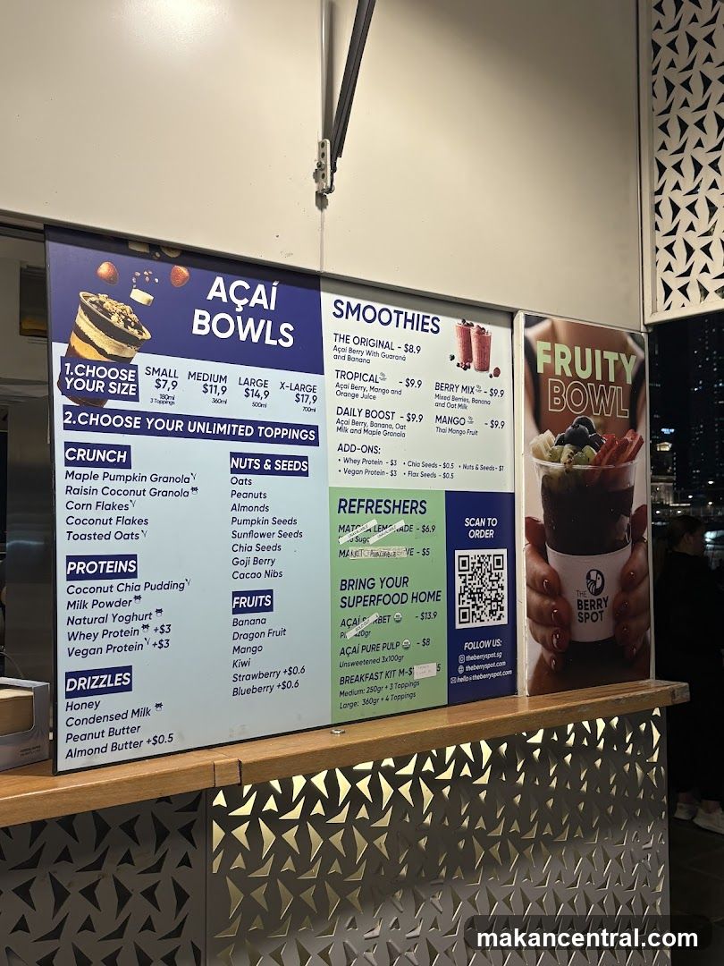 Açaí Bowls Menu Board