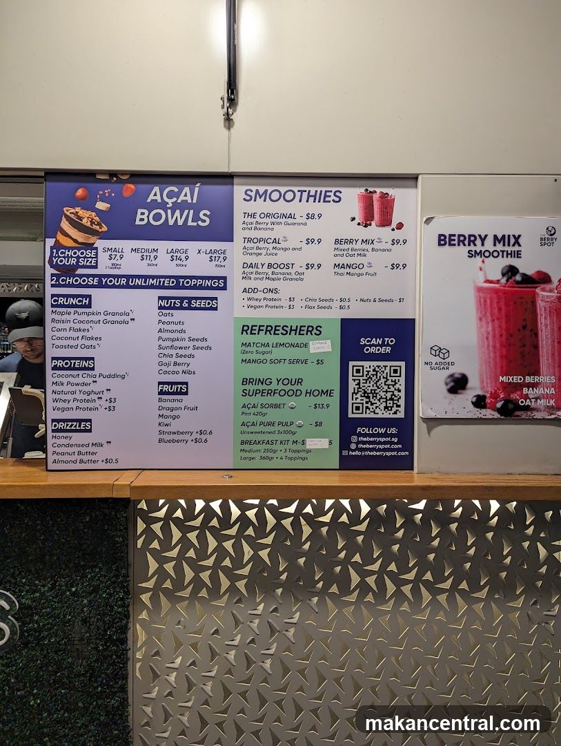 Açaí Bowls and Smoothies Menu