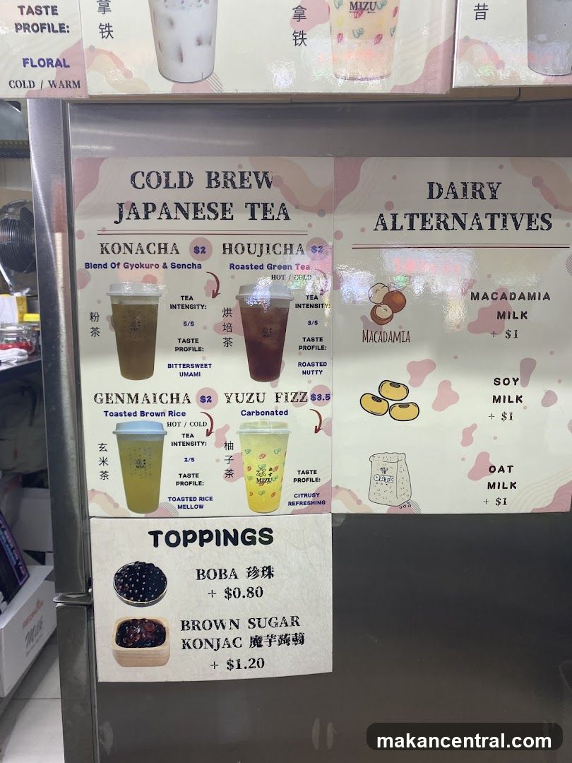 Cold Brew Japanese Tea Menu