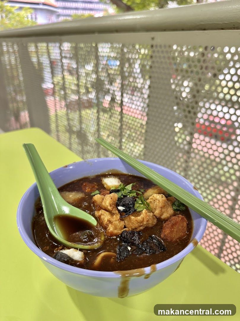Food at outdoor seating area