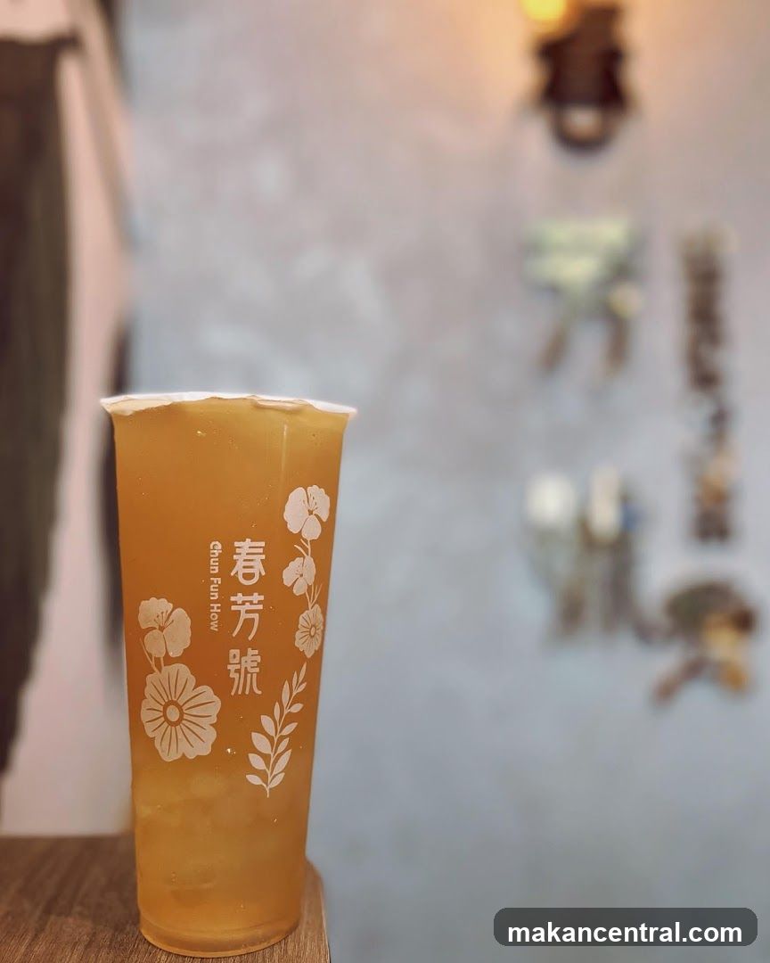 Tropical beverage in branded cup