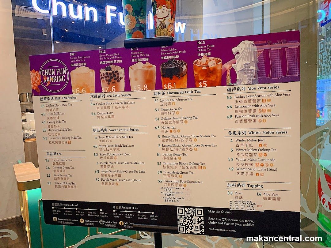 Chun Fun Menu Board