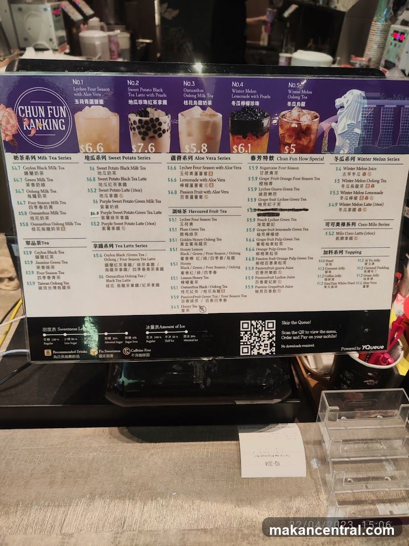 Chun Fun Ranking Menu
