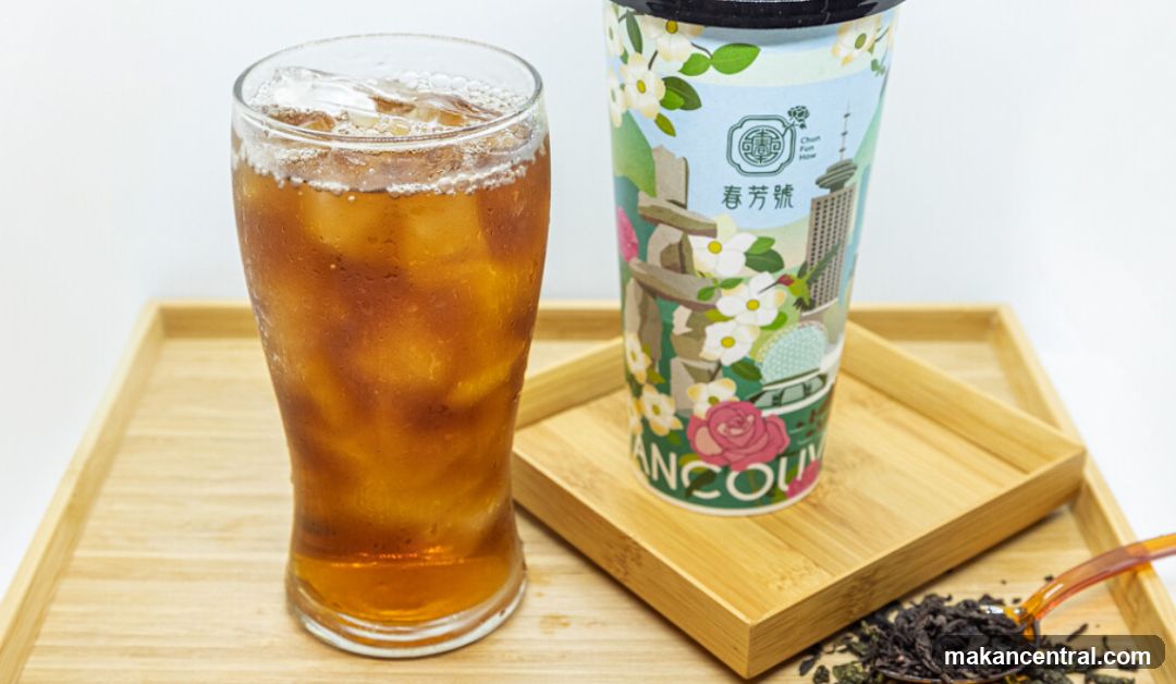 Tea beverage and branded cup