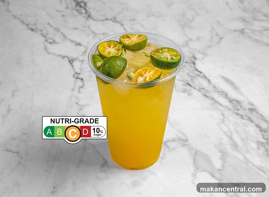 Lime-infused beverage with Nutri-Grade label
