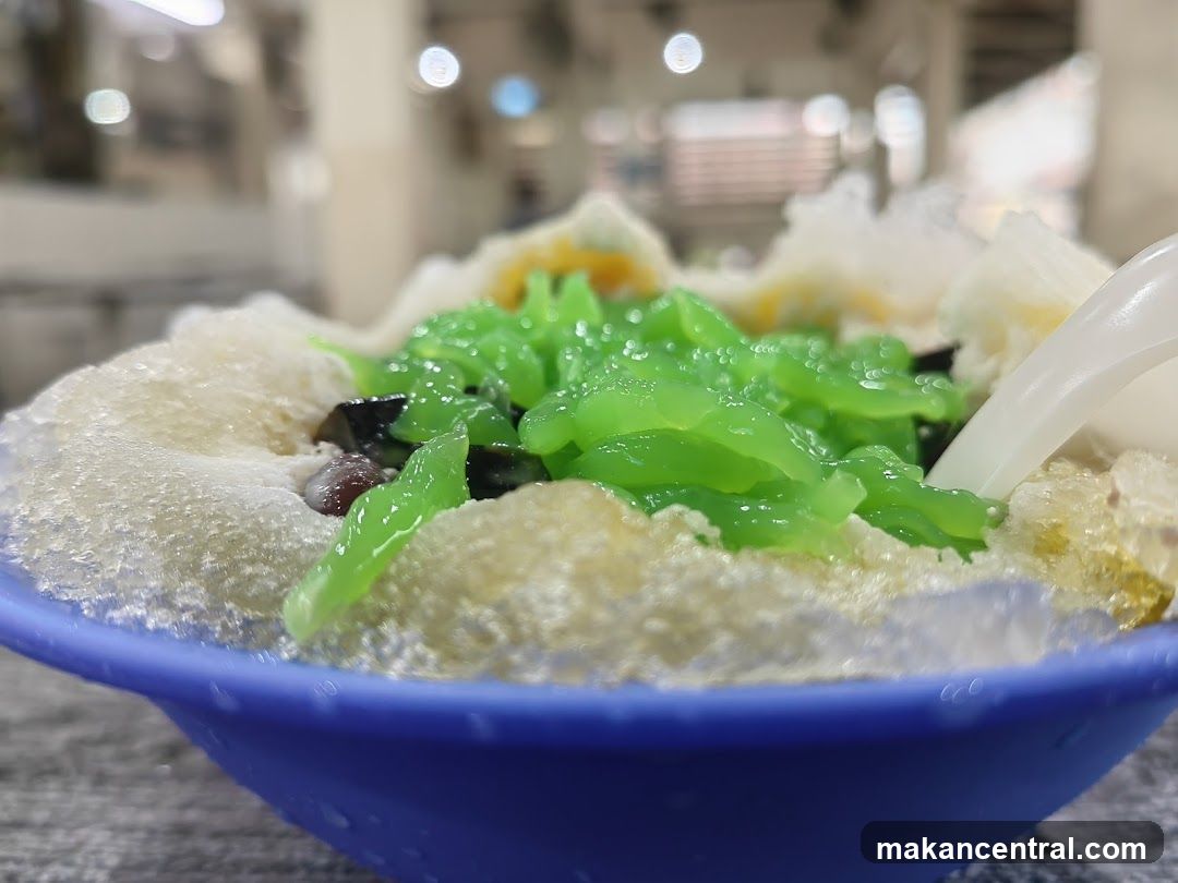 Close-up of dessert in blue bowl