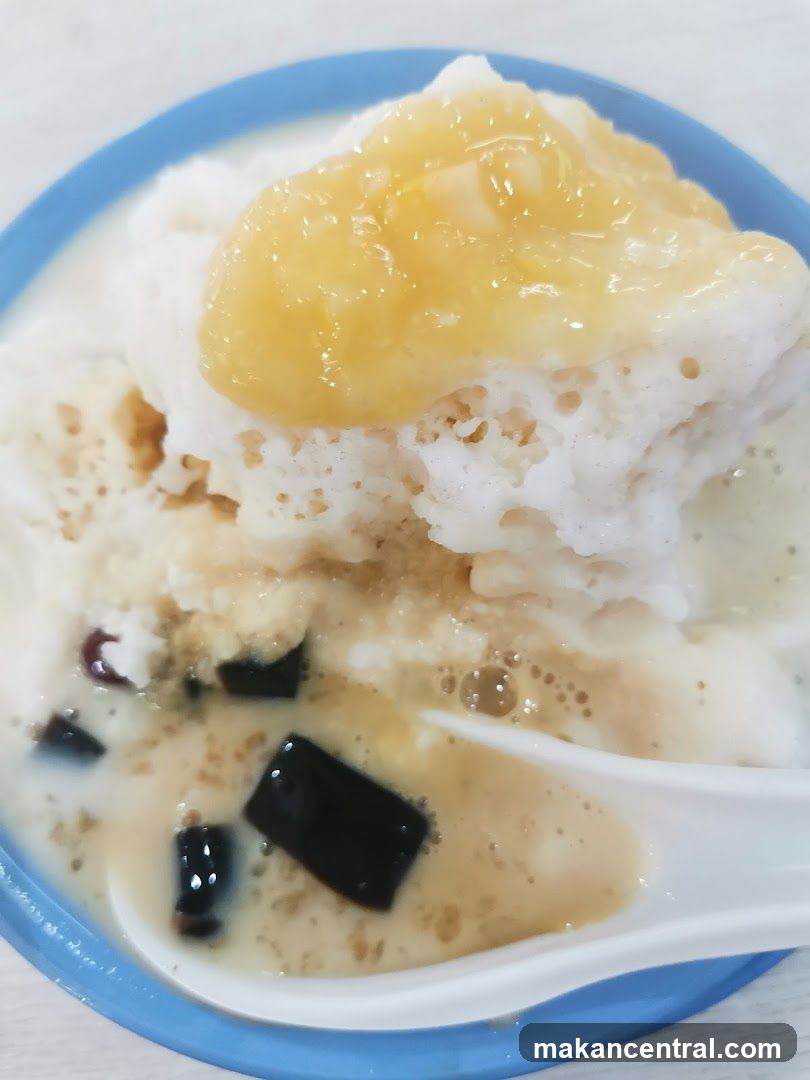 Ice cream dessert with toppings