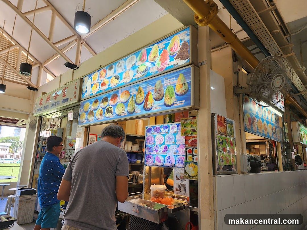 Interior of food stall with customers