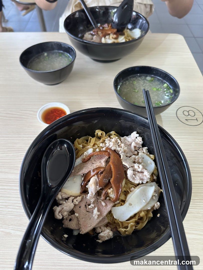 Table with Noodles and Bowls