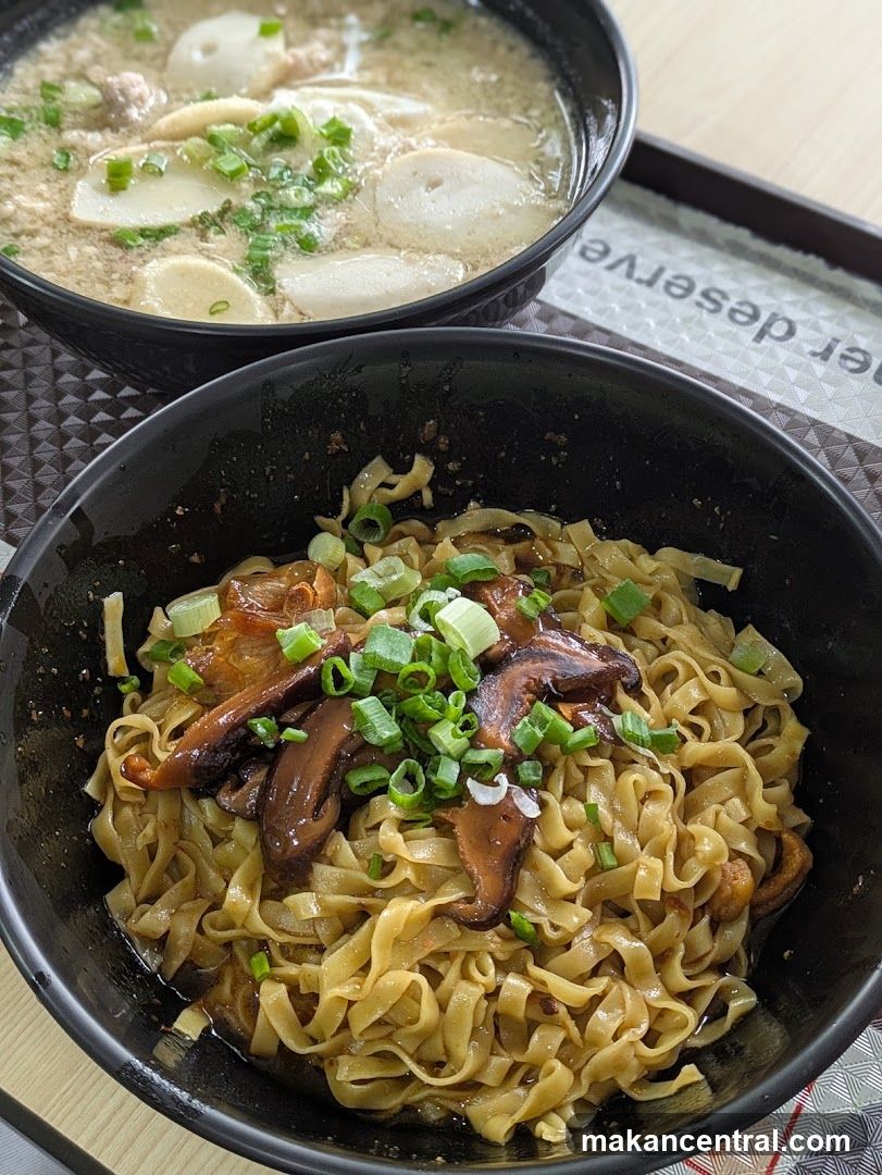 Food served in black bowls