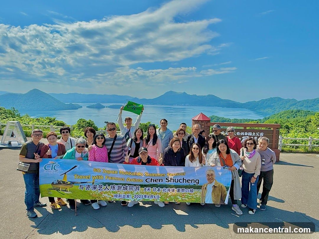 Group photo at scenic viewpoint