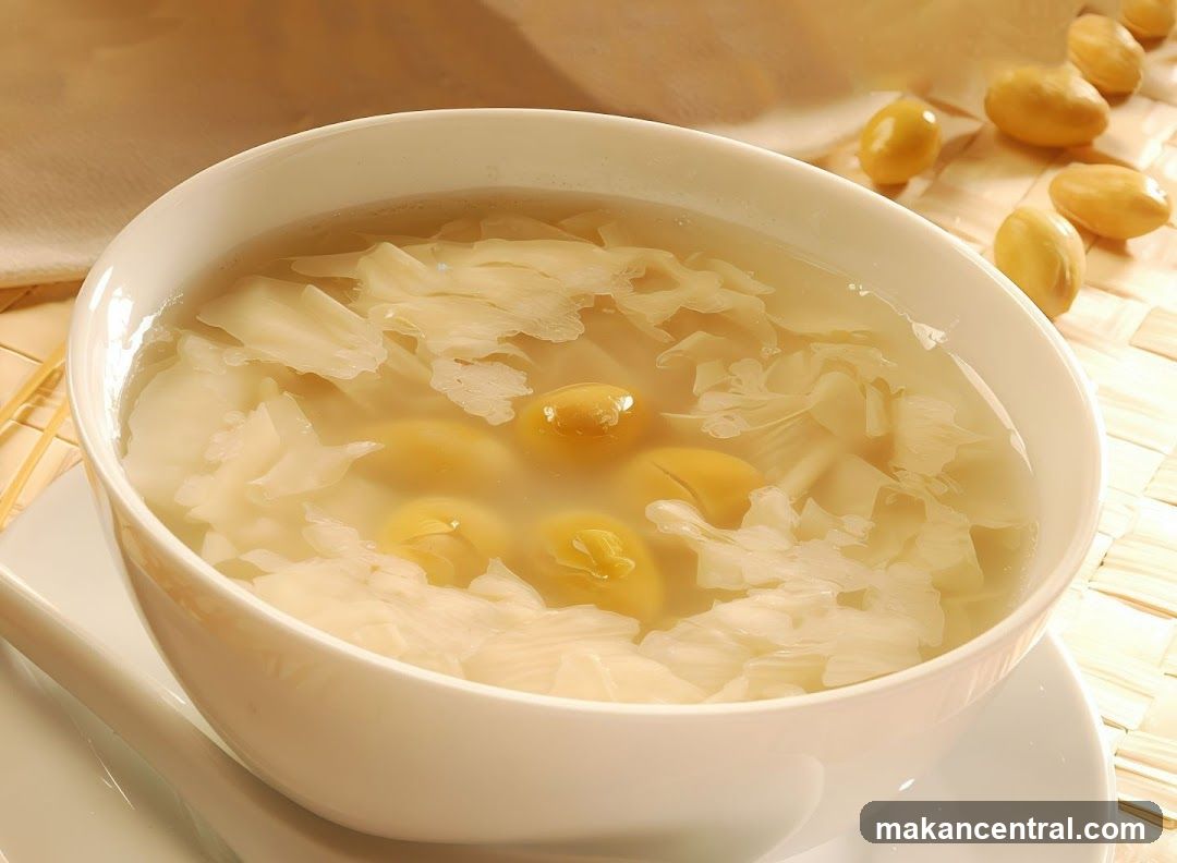 Bowl of Soup with Tapioca and Beans