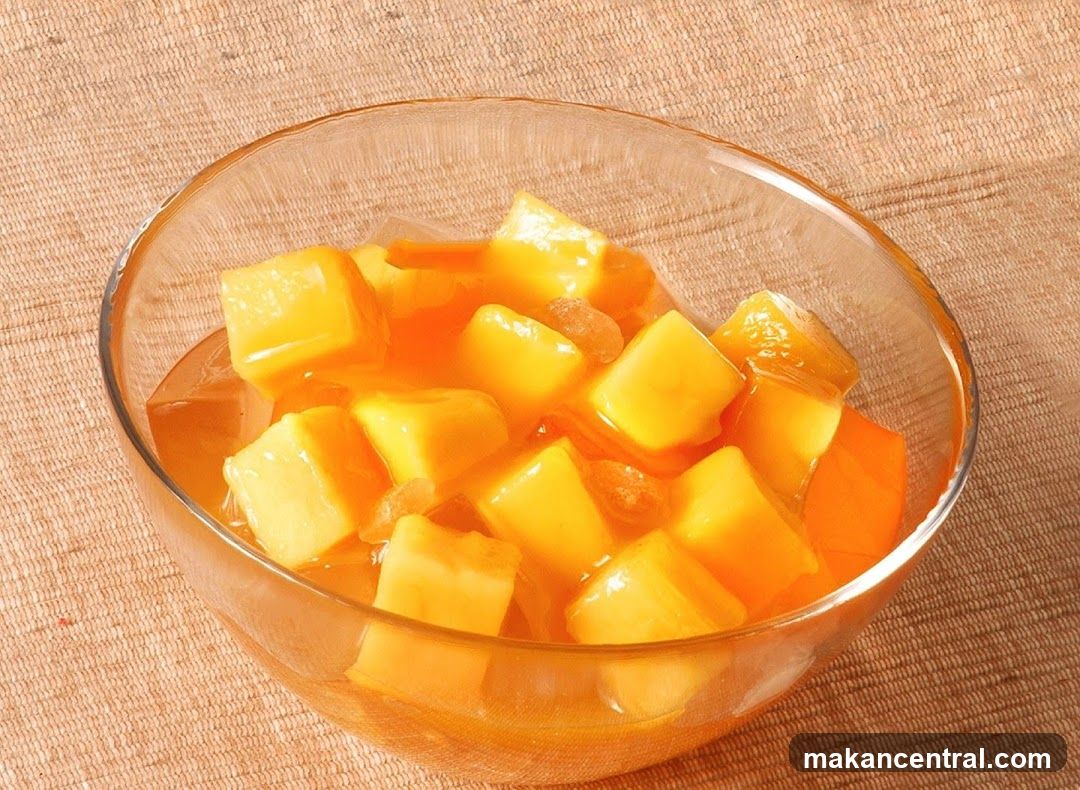 Mango Dessert in Glass Bowl