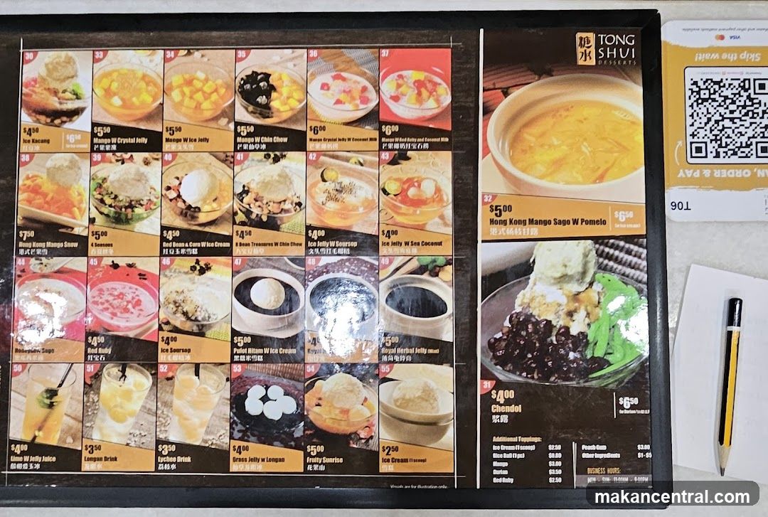 Tong Shui Desserts Menu