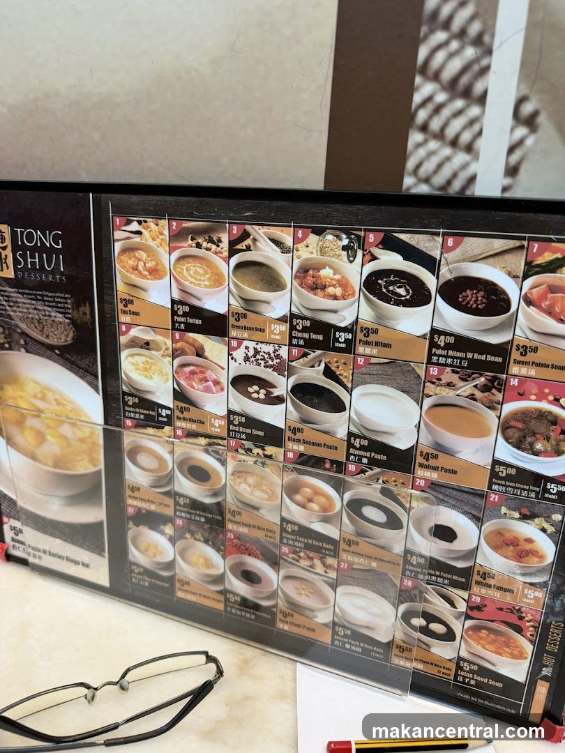 Tong Shui Desserts Menu