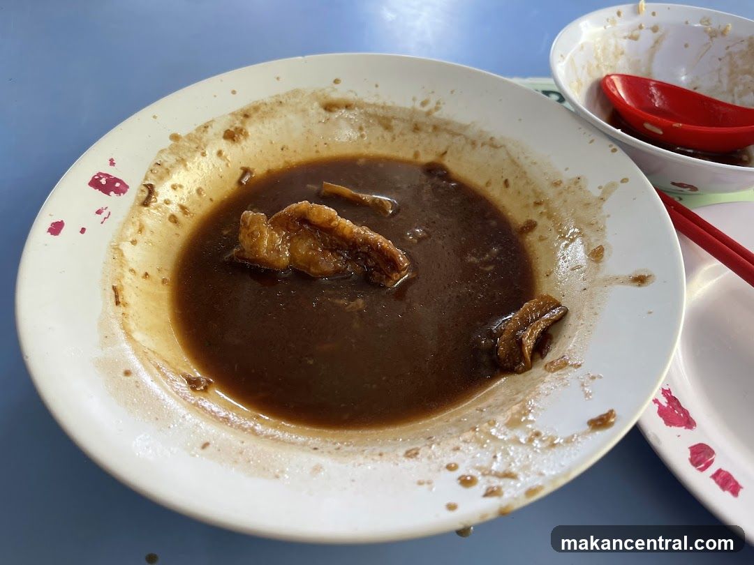 Eaten dish on table