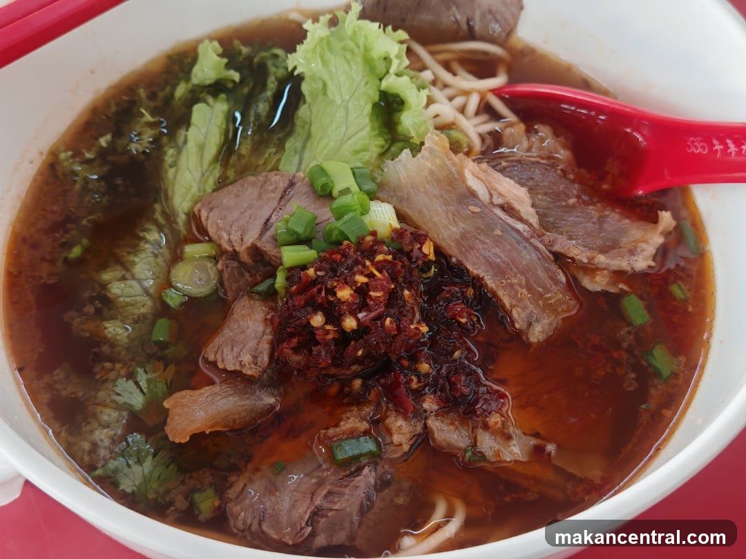 Bowl of beef noodle soup
