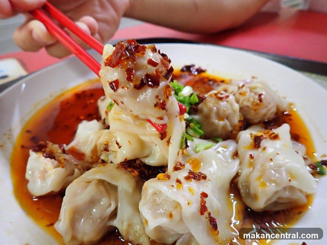 Dumplings with chili oil