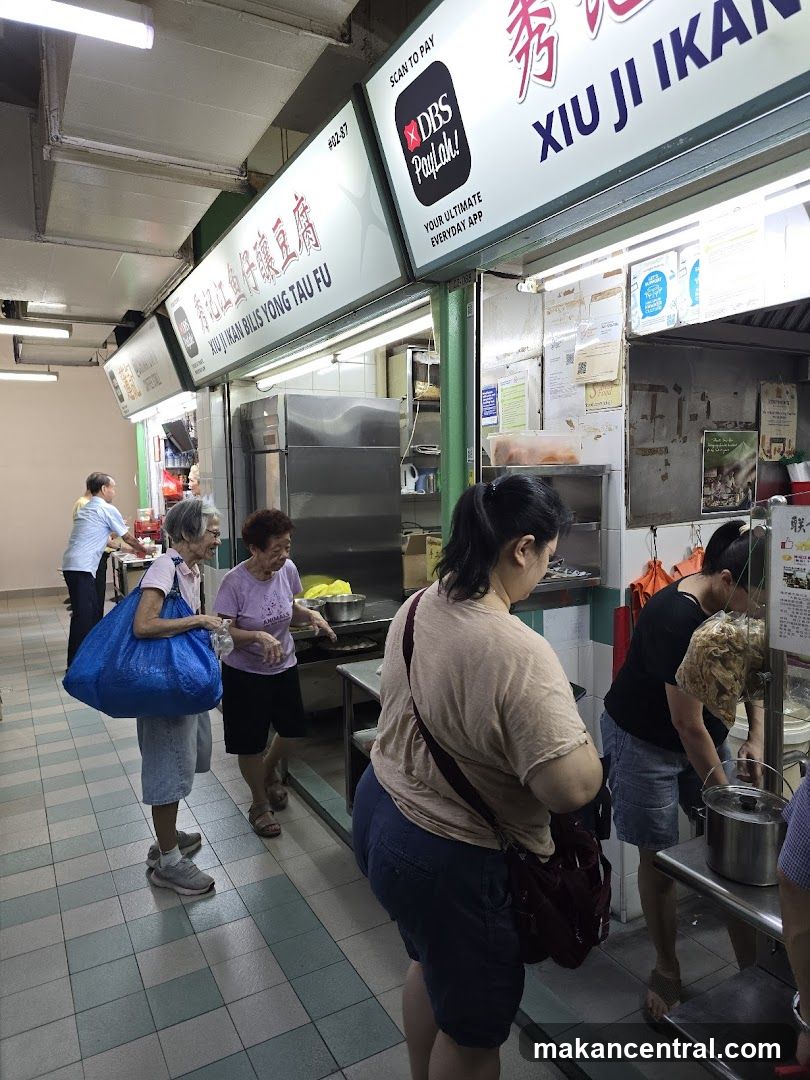 Food stall interior with customers