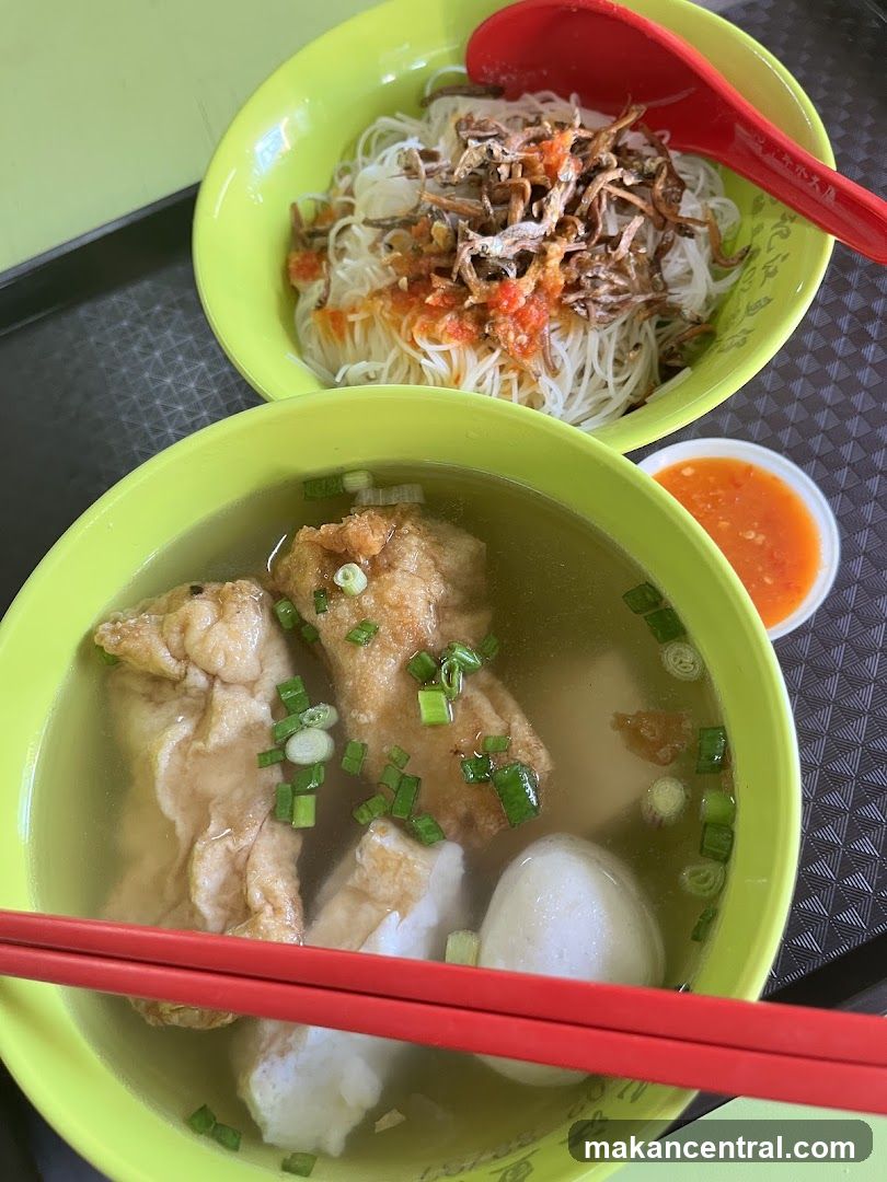Food served in green bowls