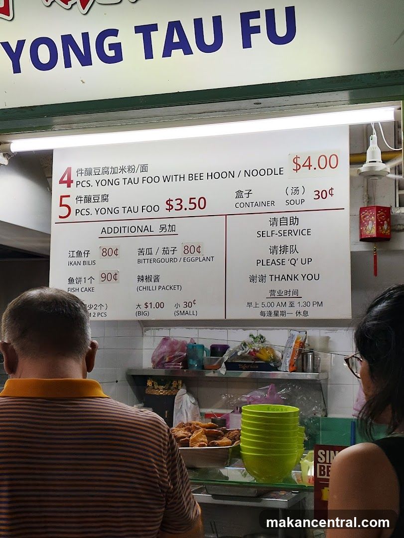Yong Tau Fu Menu Board
