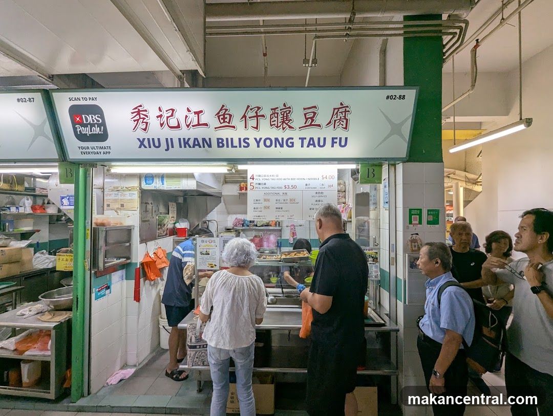 Food stall interior with customers