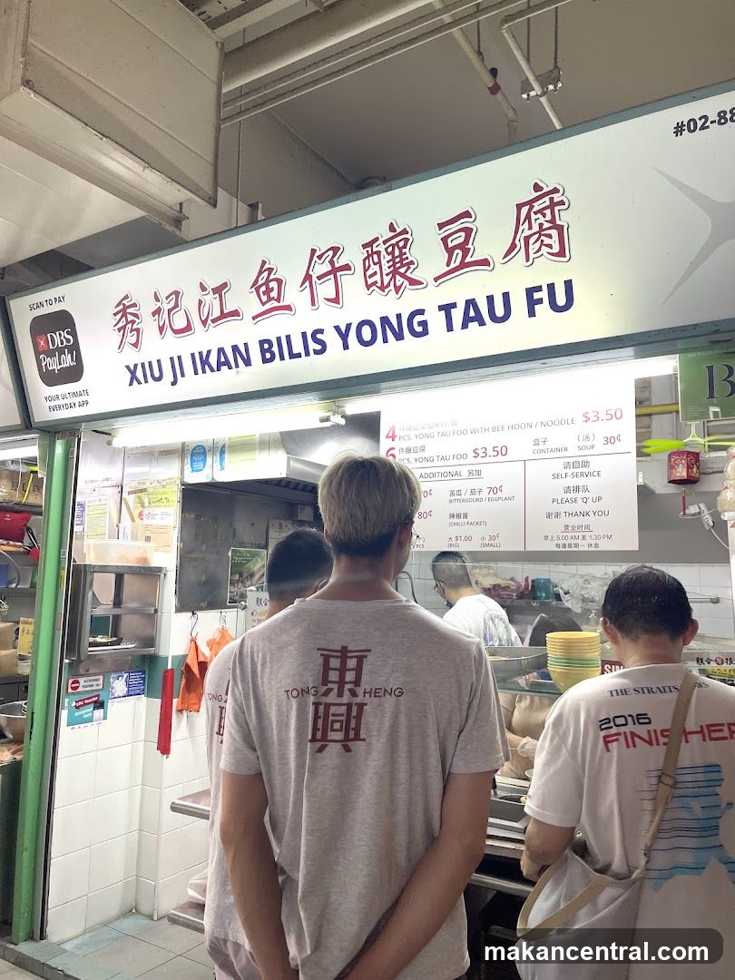 Customers at a food stall