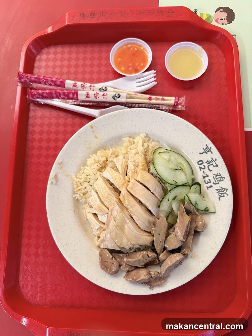 Hainanese chicken rice meal