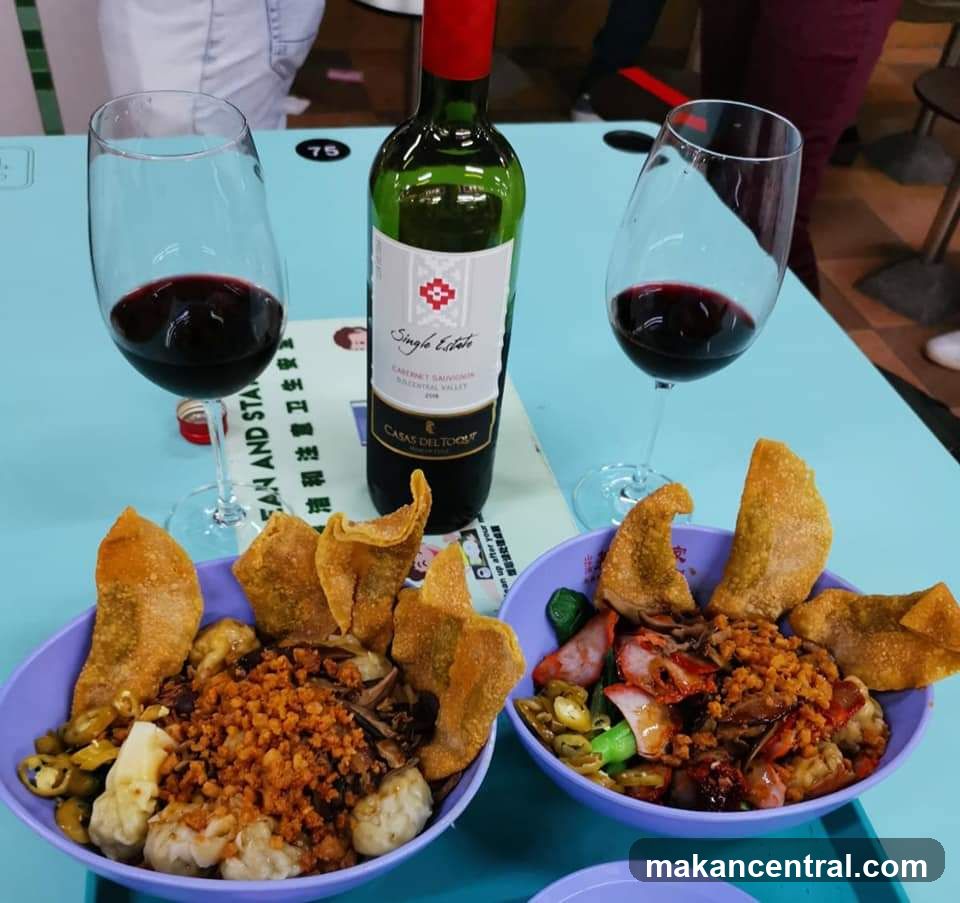 Food and Wine at a Dining Table