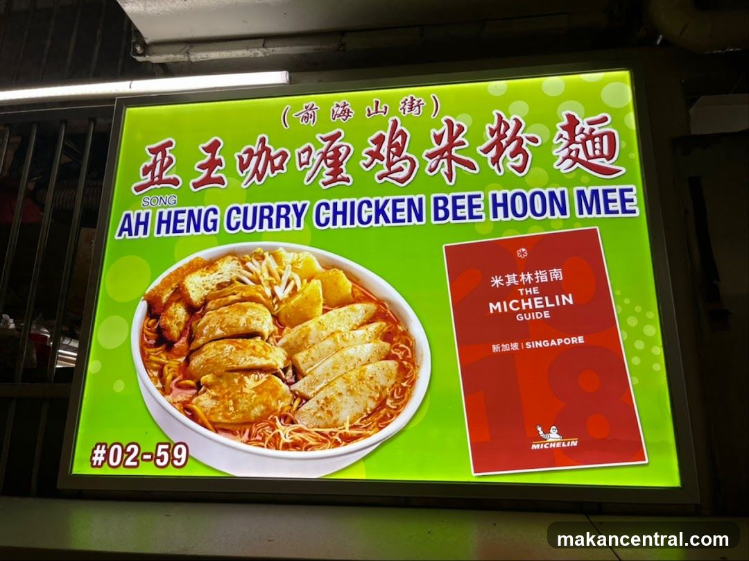 Ah Heng Curry Chicken Bee Hoon Mee Signage