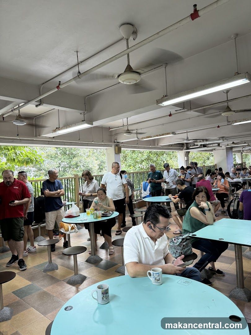 Interior of a bustling food court