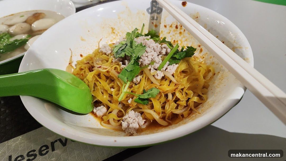 Noodle dish with garnishes