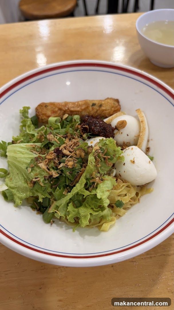 Noodle Dish on Wooden Table