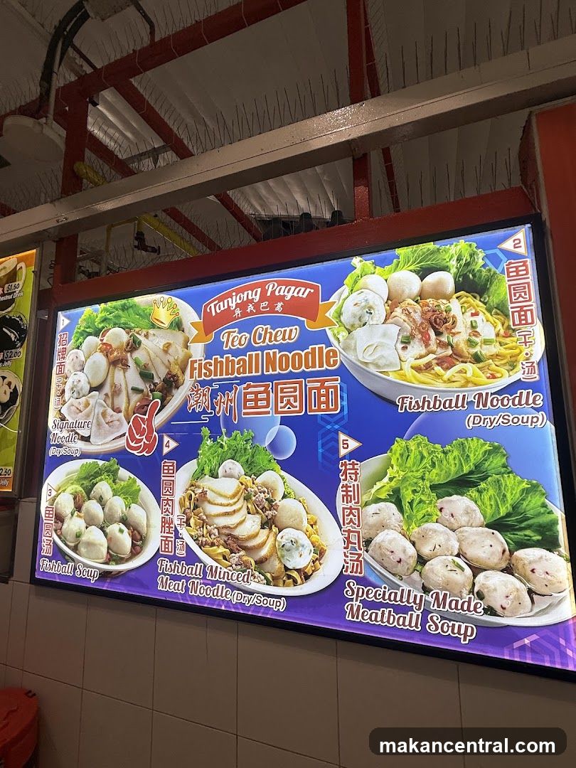 Tanjong Pagar Teo Chew Fishball Noodle Menu