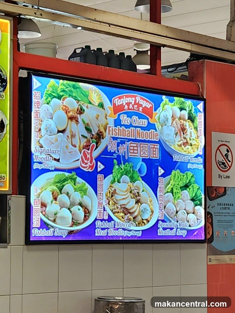 Tanjong Pagar Teo Chew Fishball Noodle Menu