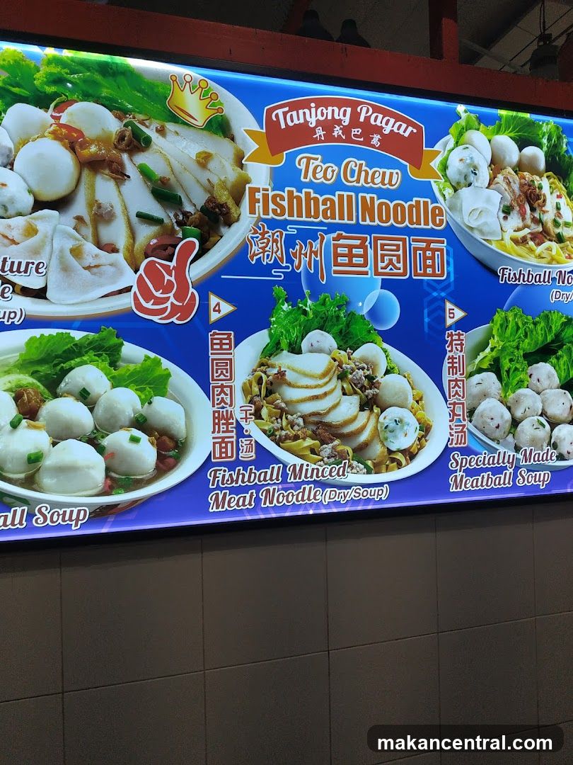 Tanjong Pagar Teo Chew Fishball Noodle Menu