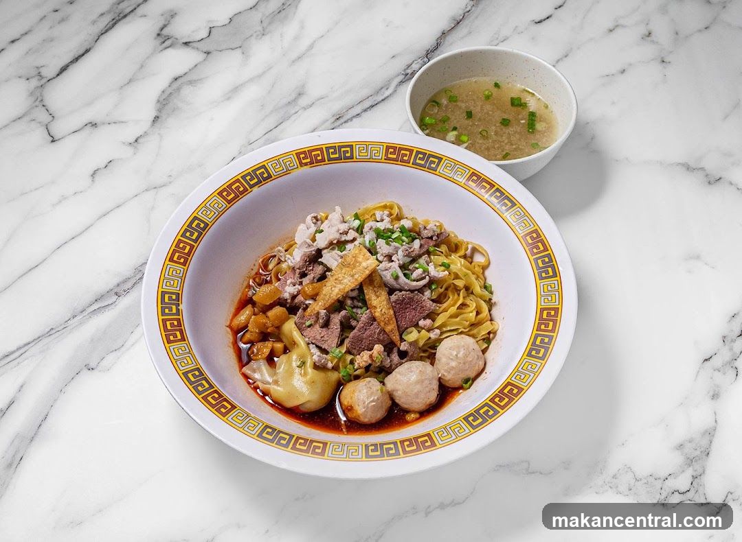 Noodle Dish on Marble Surface