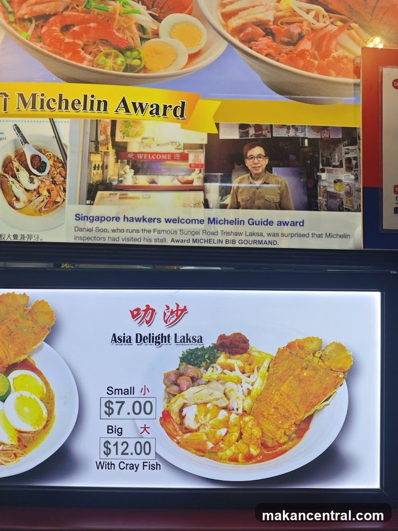 Asia Delight Laksa Menu Board