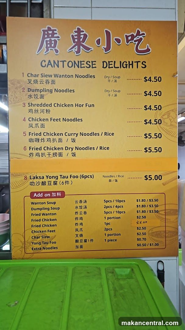 Cantonese Delights Menu