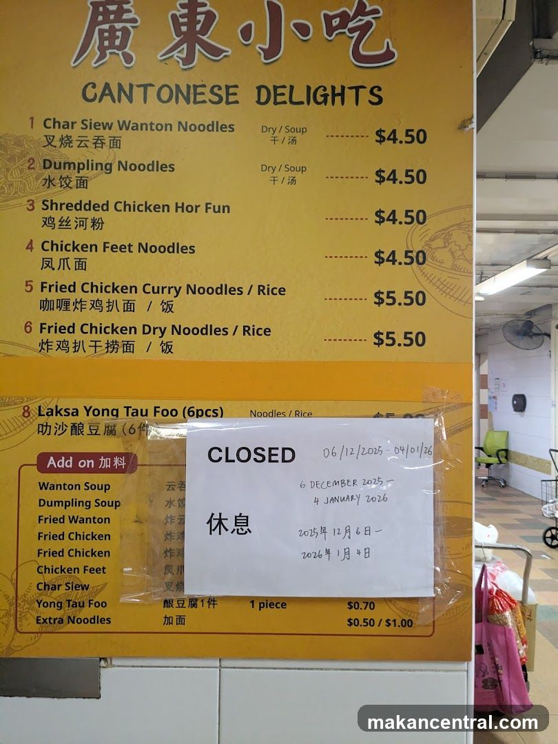 Cantonese Delights Menu