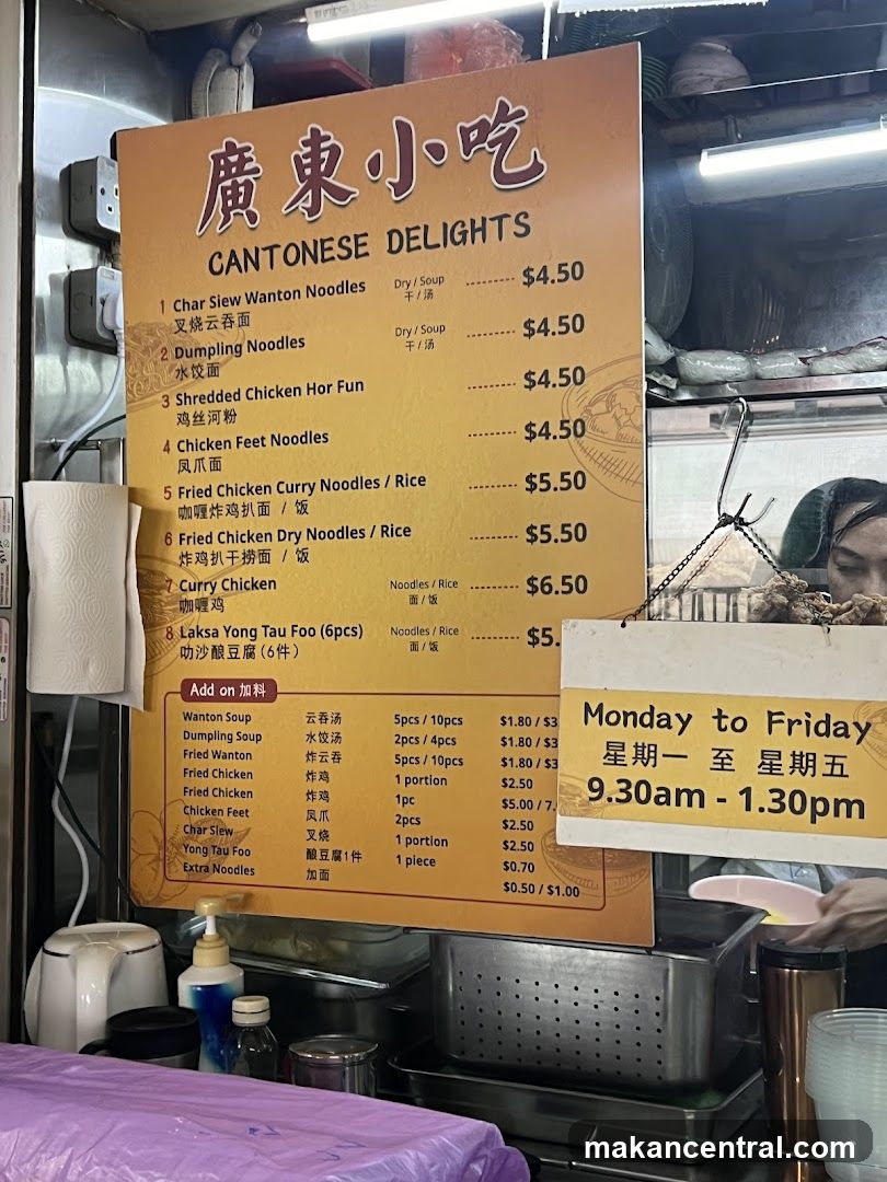 Cantonese Delights Menu
