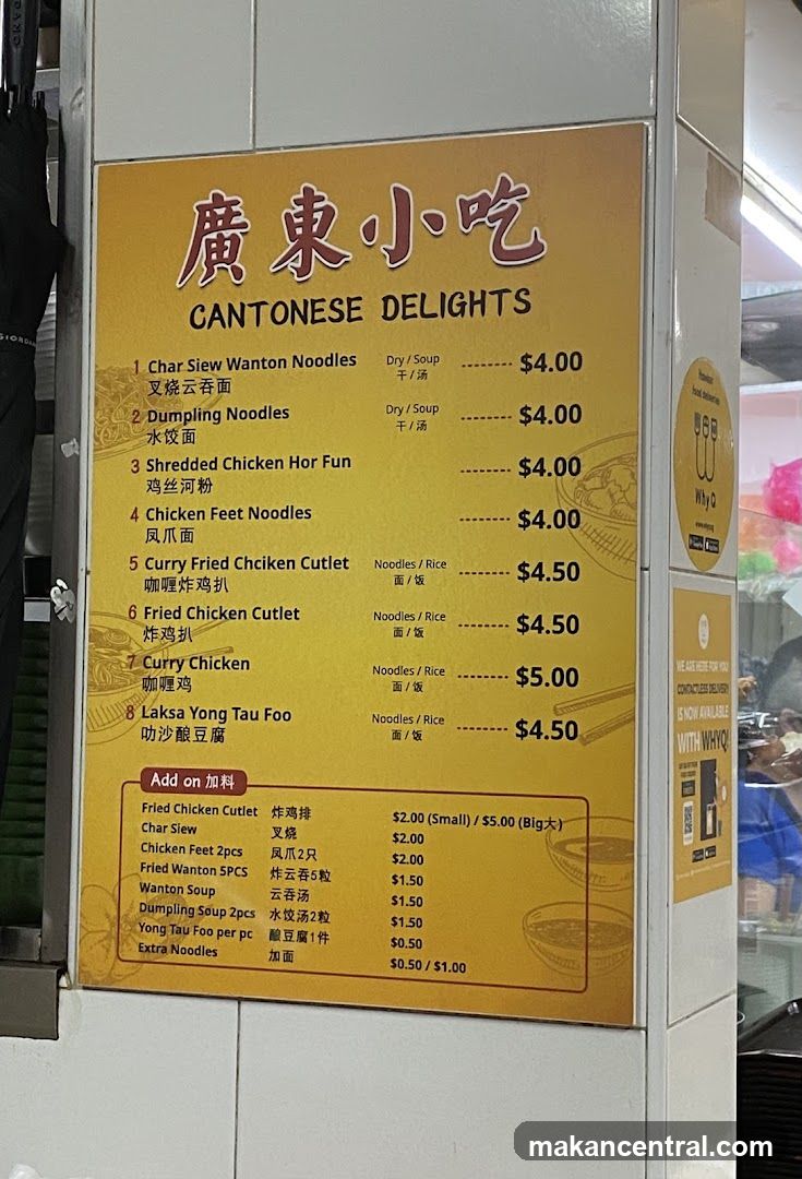 Cantonese Delights Menu