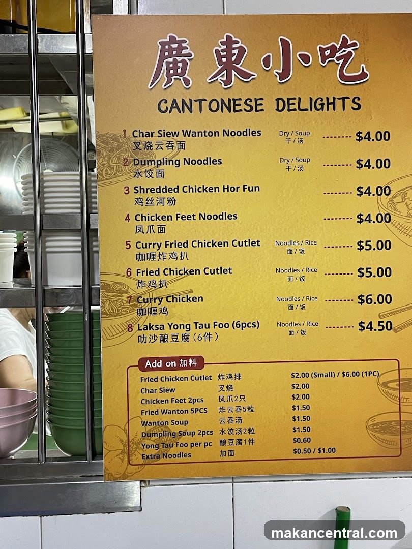 Cantonese Delights Menu