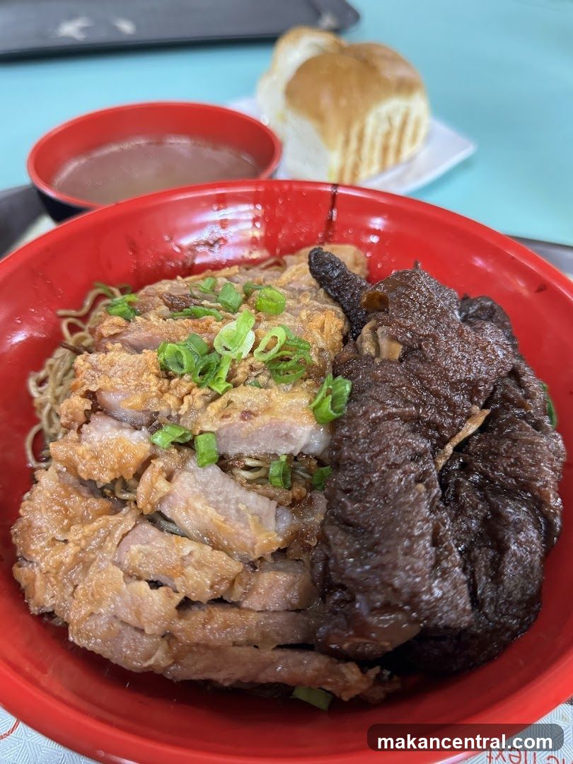 Food served in a red bowl