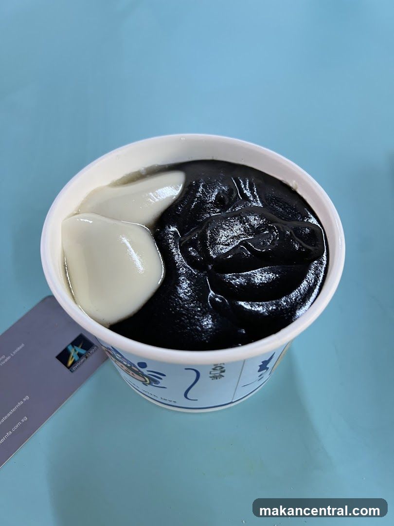 Black and white dessert in cup